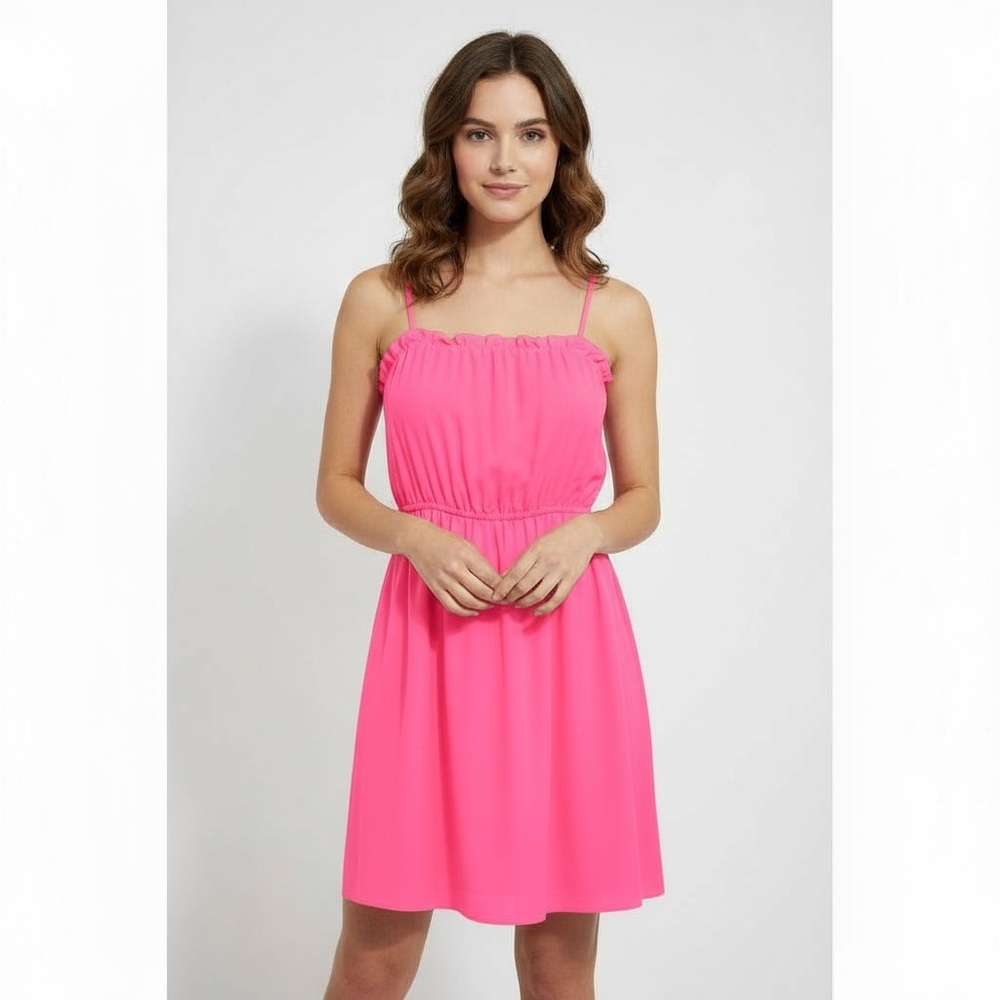 Sunday Best Neon Pink Mini Dress from Aritzia